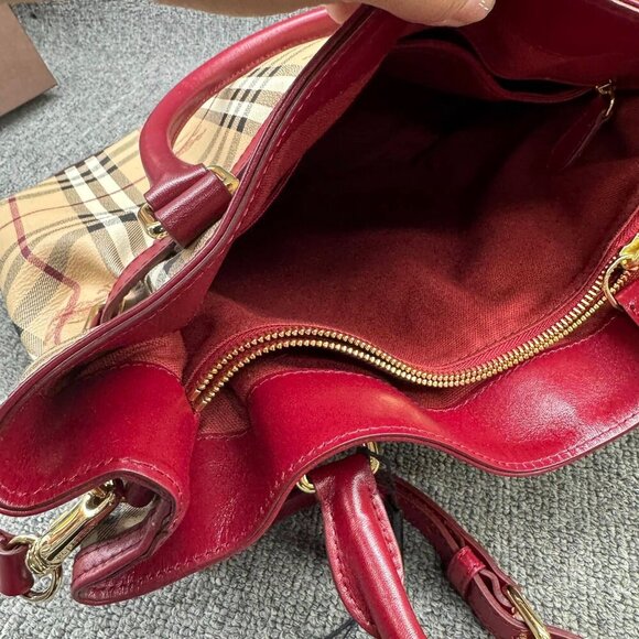 Burberry Brown Canvas Satchel 288-122824 - Picture 14 of 15